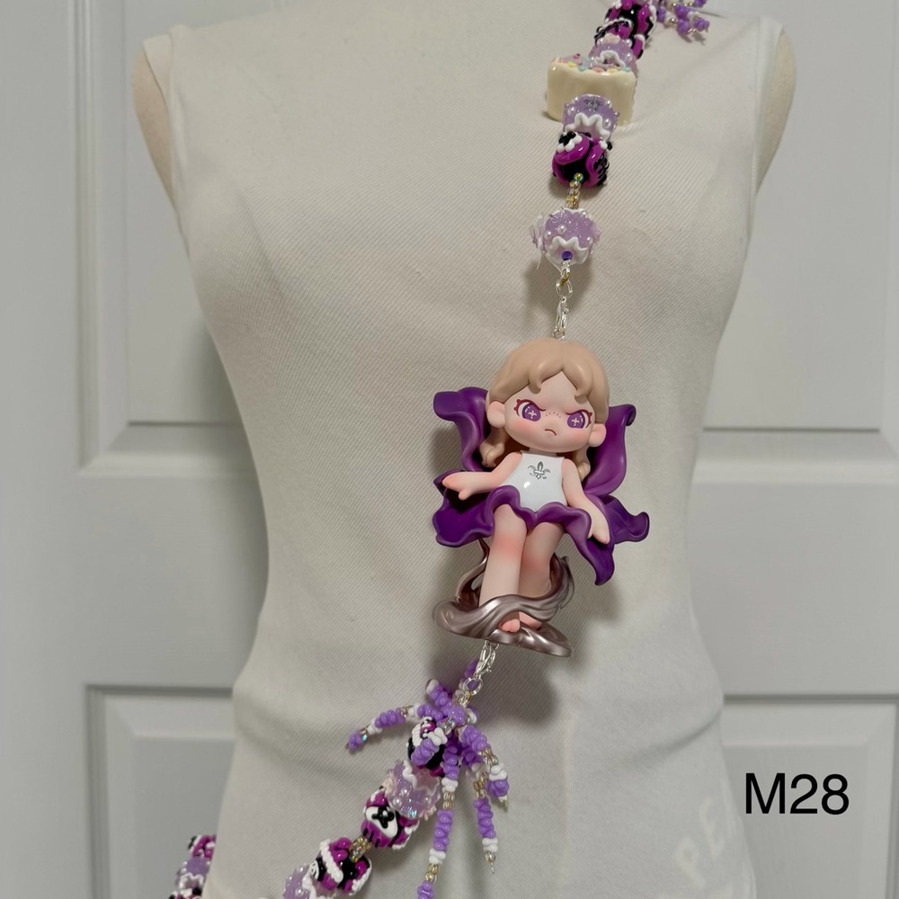 Handmade Crossbody Phone Strap with Figure Toy adjustable for Phone Lanyard,Bag